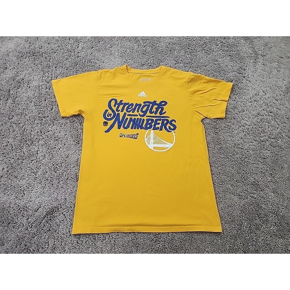 Golden State Warriors T Shirt Mens M "Strength in Numbers" NBA Playoffs Adidas